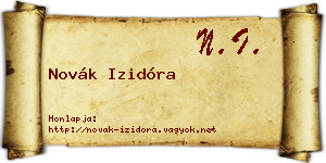 Novák Izidóra névjegykártya